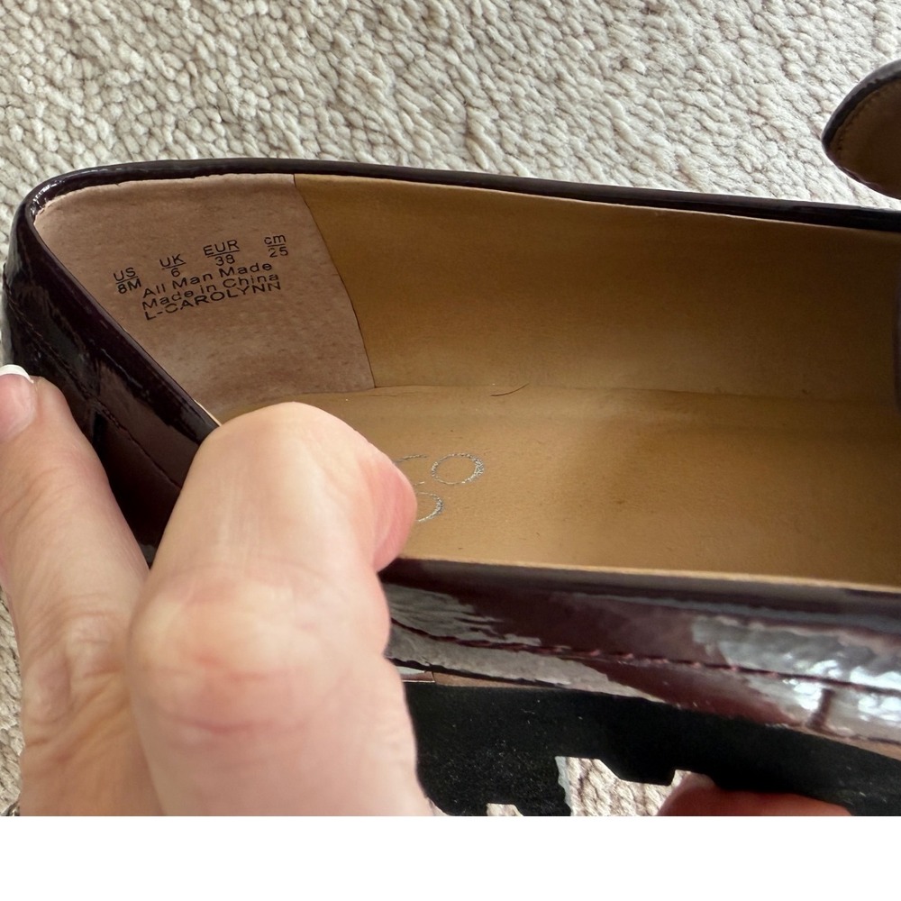 Women's Carolynn Franco Sarto Burgundy‎  Lug Sole Tassel Loafers size 8 - Picture 9 of 13